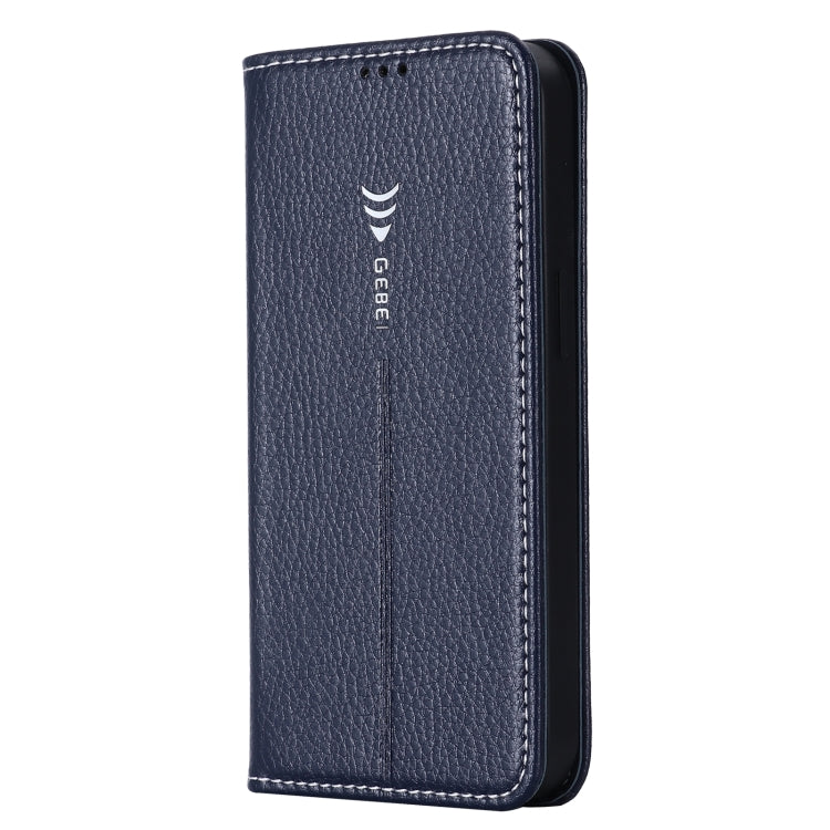 For iPhone 13 Pro Max GEBEI PU+TPU Horizontal Flip Protective Case with Holder & Card Slots (Blue) - HoMEdemic™ 