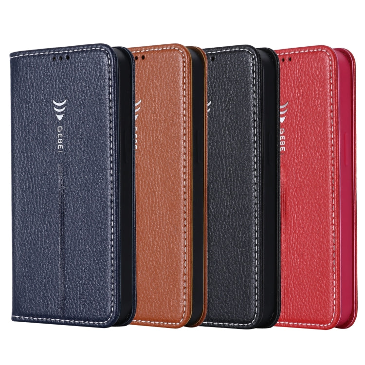 For iPhone 13 Pro Max GEBEI PU+TPU Horizontal Flip Protective Case with Holder & Card Slots (Blue) - HoMEdemic™ 