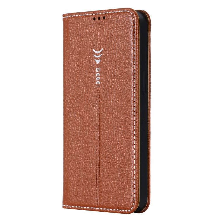 For iPhone 13 Pro Max GEBEI PU+TPU Horizontal Flip Protective Case with Holder & Card Slots (Brown) - HoMEdemic™ 