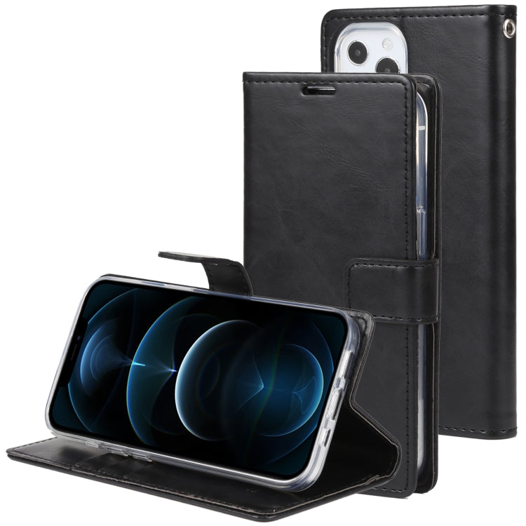 For iPhone 13 Pro Max GOOSPERY BLUE MOON Crazy Horse Texture Horizontal Flip Leather Case with Holder & Card Slot & Wallet (Black) - HoMEdemic™ 