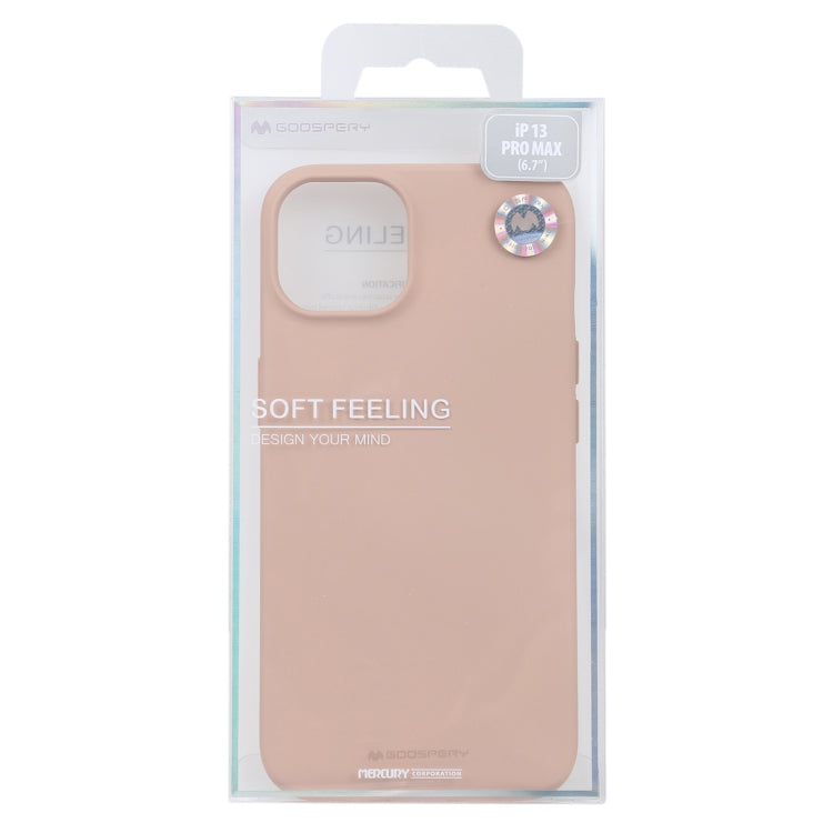 For iPhone 13 Pro Max GOOSPERY SOFT FEELING Liquid TPU Shockproof Soft Case (Light Pink) - HoMEdemic™ 