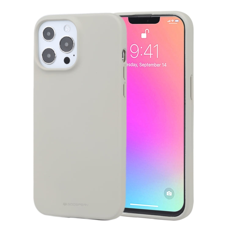 For iPhone 13 Pro Max GOOSPERY SOFT FEELING Liquid TPU Shockproof Soft Case (Stone Grey) - HoMEdemic™ 