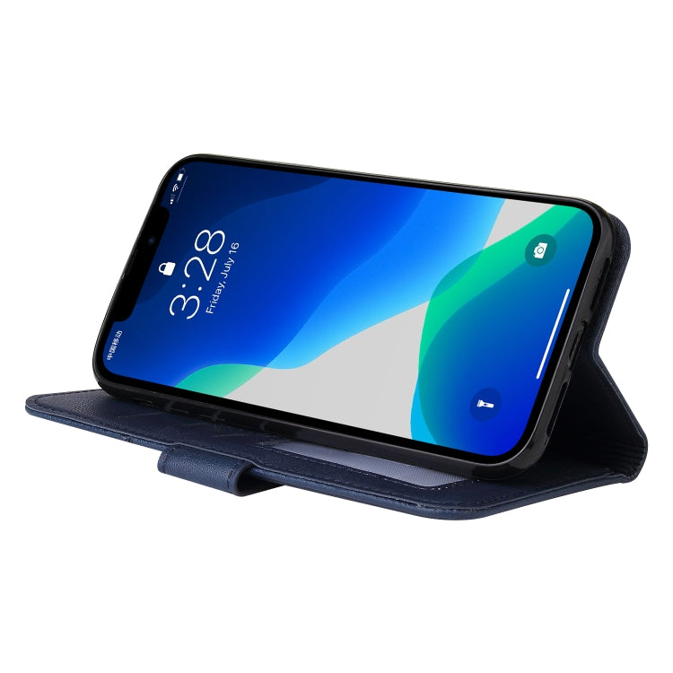 For iPhone 13 Pro Max GQUTROBE Right Angle Leather Phone Case (Blue) - HoMEdemic™ 