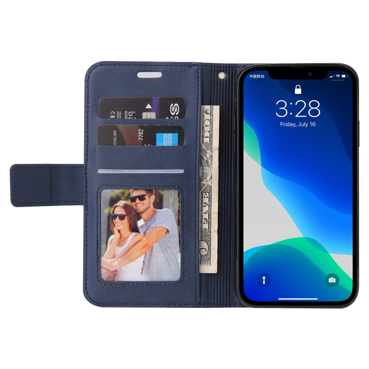 For iPhone 13 Pro Max GQUTROBE Right Angle Leather Phone Case (Blue) - HoMEdemic™ 