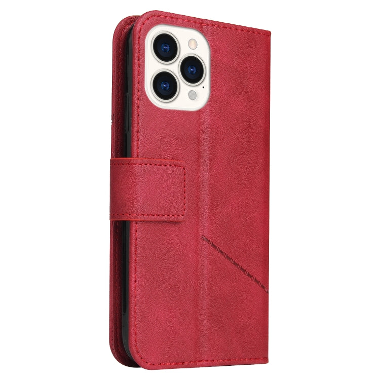 For iPhone 13 Pro Max GQUTROBE Right Angle Leather Phone Case (Red) - HoMEdemic™ 