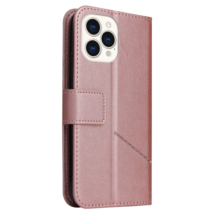 For iPhone 13 Pro Max GQUTROBE Right Angle Leather Phone Case (Rose Gold) - HoMEdemic™ 