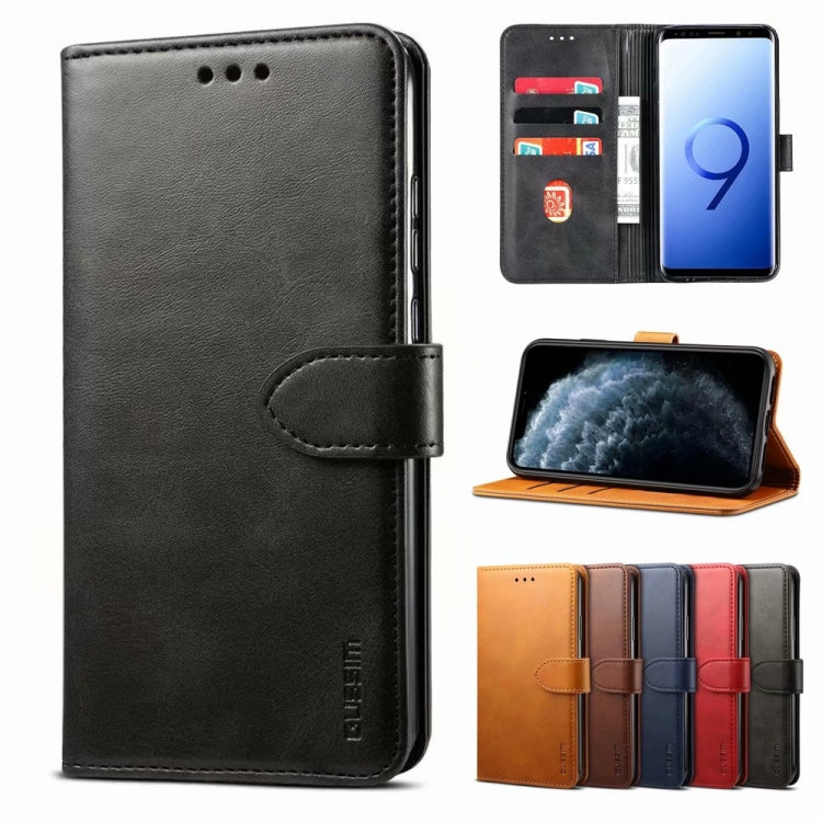 For iPhone 13 Pro Max GUSSIM Business Style Horizontal Flip Leather Case with Holder & Card Slots & Wallet (Black) - HoMEdemic™ 