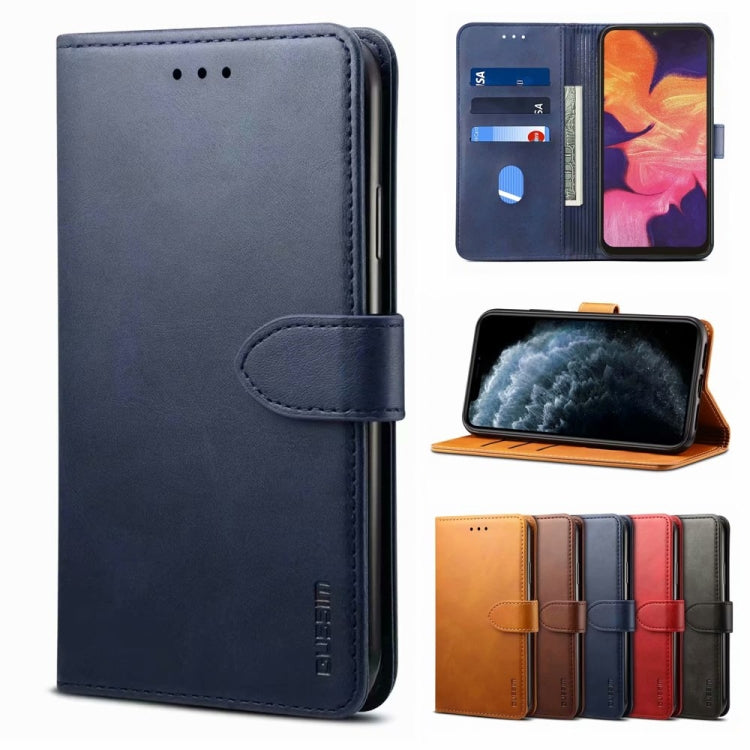 For iPhone 13 Pro Max GUSSIM Business Style Horizontal Flip Leather Case with Holder & Card Slots & Wallet (Blue) - HoMEdemic™ 