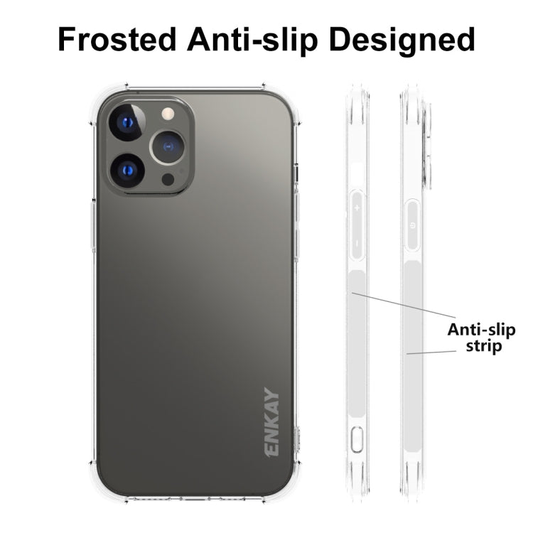 For iPhone 13 Pro Max Hat-Prince ENKAY Clear TPU Shockproof Soft Case Drop Protection Cover + Full Coverage Tempered Glass Protector Film - HoMEdemic™ 
