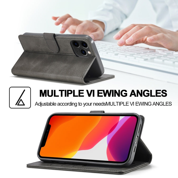 For iPhone 13 Pro Max LC.IMEEKE Calf Texture Horizontal Flip Leather Case with Holder & Card Slots & Wallet (Grey) - HoMEdemic™ 