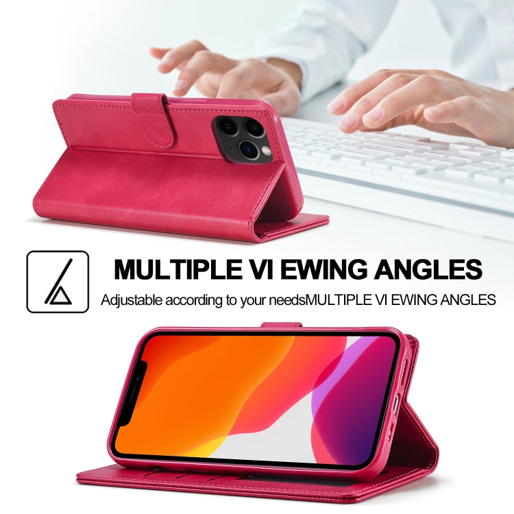 For iPhone 13 Pro Max LC.IMEEKE Calf Texture Horizontal Flip Leather Case with Holder & Card Slots & Wallet (Red) - HoMEdemic™ 