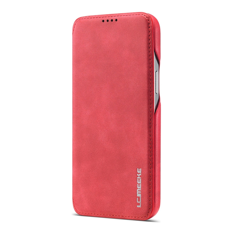 For iPhone 13 Pro Max LC.IMEEKE Hon Ancient Series Horizontal Flip Leather Case with Holder & Card Slot (Red) - HoMEdemic™ 