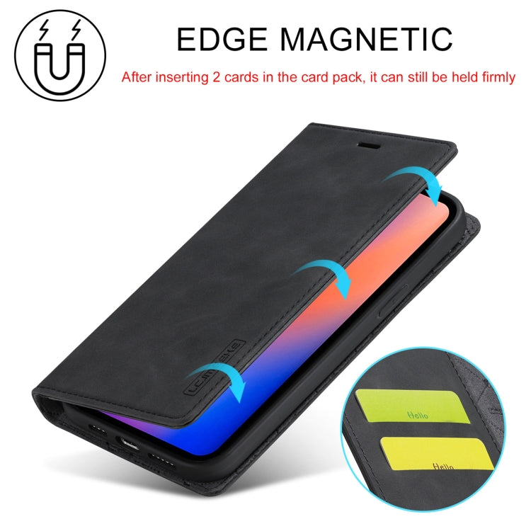 For iPhone 13 Pro Max LC.IMEEKE Strong Magnetic PU + Matte TPU Horizontal Flip Leather Case with Holder & Card Slots & Wallet (Black) - HoMEdemic™ 