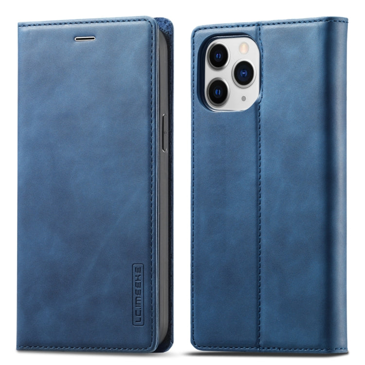 For iPhone 13 Pro Max LC.IMEEKE Strong Magnetic PU + Matte TPU Horizontal Flip Leather Case with Holder & Card Slots & Wallet (Blue) - HoMEdemic™ 
