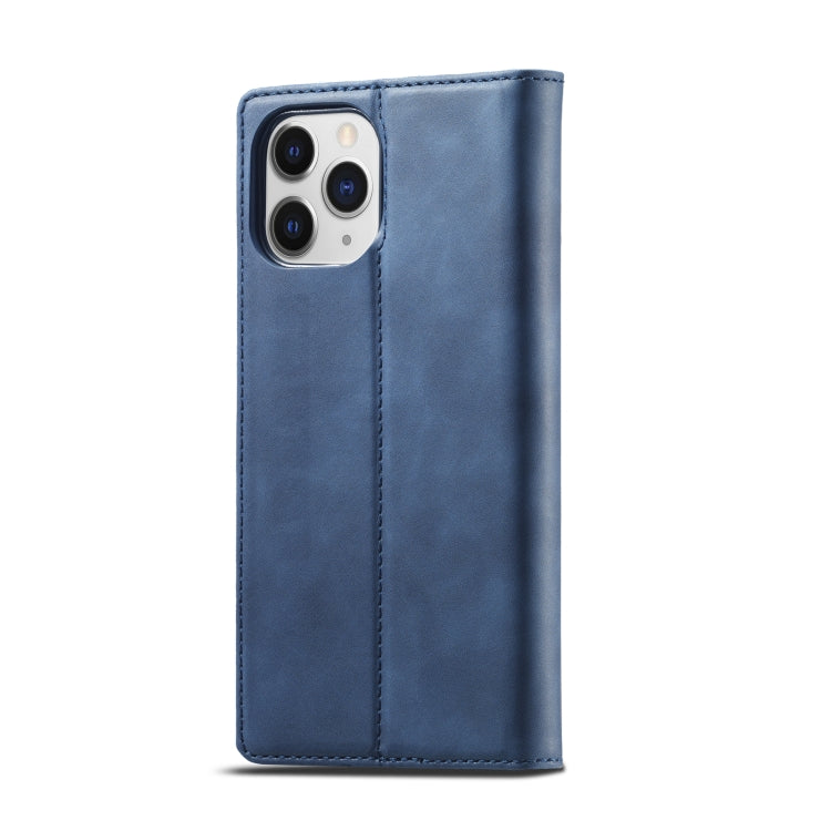 For iPhone 13 Pro Max LC.IMEEKE Strong Magnetic PU + Matte TPU Horizontal Flip Leather Case with Holder & Card Slots & Wallet (Blue) - HoMEdemic™ 