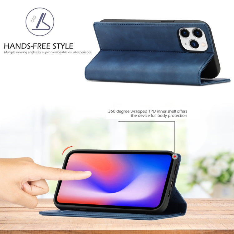 For iPhone 13 Pro Max LC.IMEEKE Strong Magnetic PU + Matte TPU Horizontal Flip Leather Case with Holder & Card Slots & Wallet (Blue) - HoMEdemic™ 