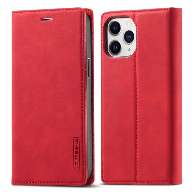 For iPhone 13 Pro Max LC.IMEEKE Strong Magnetic PU + Matte TPU Horizontal Flip Leather Case with Holder & Card Slots & Wallet (Red) - HoMEdemic™ 