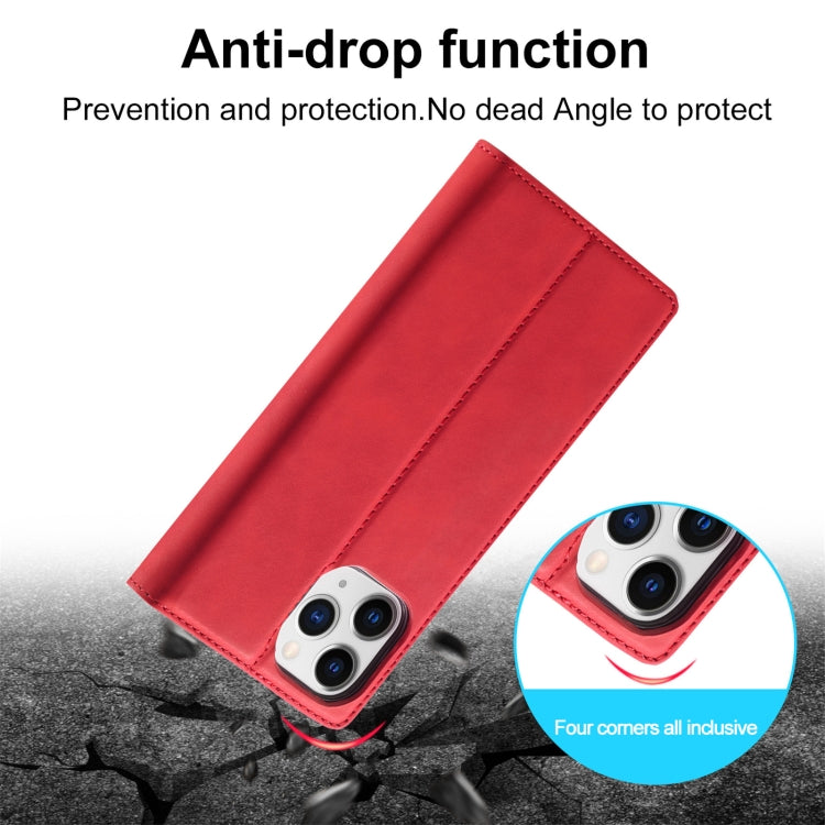 For iPhone 13 Pro Max LC.IMEEKE Strong Magnetic PU + Matte TPU Horizontal Flip Leather Case with Holder & Card Slots & Wallet (Red) - HoMEdemic™ 
