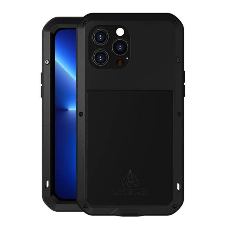 For iPhone 13 Pro Max LOVE MEI Metal Shockproof Life Waterproof Dustproof Protective Phone Case (Black) - HoMEdemic™ 