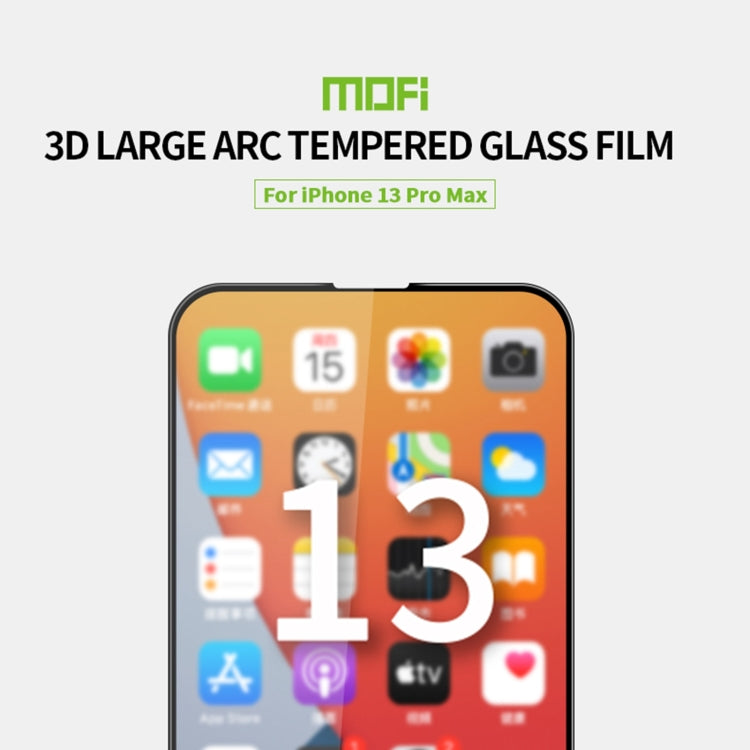 For iPhone 13 Pro Max MOFI 9H 3D Explosion-proof Curved Screen Tempered Glass Film (Black) - HoMEdemic™ 