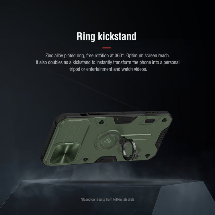 For iPhone 13 Pro Max NILLKIN Shockproof CamShield Armor Protective Case with Invisible Ring Holder (Green) - HoMEdemic™ 