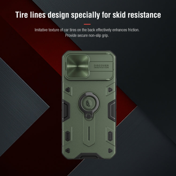 For iPhone 13 Pro Max NILLKIN Shockproof CamShield Armor Protective Case with Invisible Ring Holder (Green) - HoMEdemic™ 