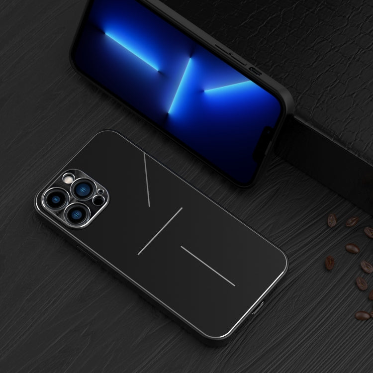 For iPhone 13 Pro Max R-JUST RJ-52 3-Line Style Metal TPU Shockproof Protective Case (Black) - HoMEdemic™ 