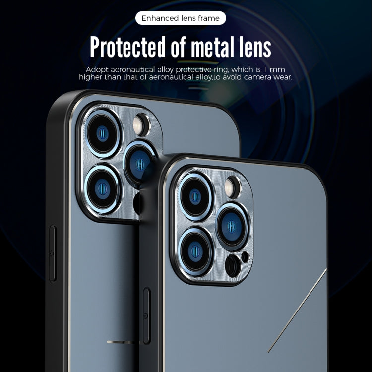 For iPhone 13 Pro Max R-JUST RJ-52 3-Line Style Metal TPU Shockproof Protective Case (Black) - HoMEdemic™ 