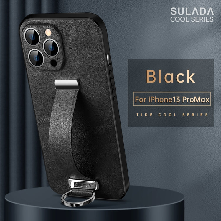 For iPhone 13 Pro Max  SULADA Cool Series PC + Leather Texture Skin Feel Shockproof Phone Case(Black) - HoMEdemic™ 