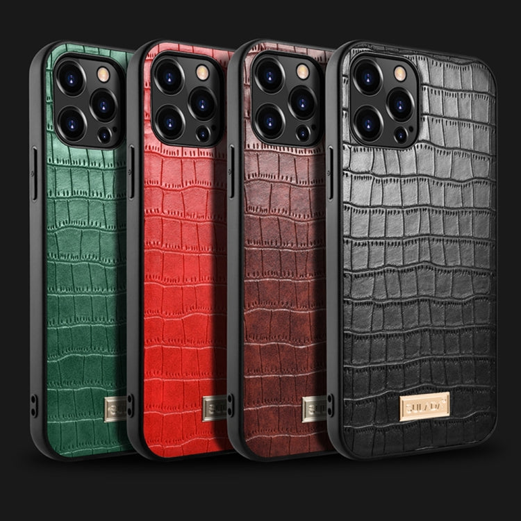 For iPhone 13 Pro Max SULADA Crocodile Texture TPU Protective Case (Dark Green) - HoMEdemic™ 