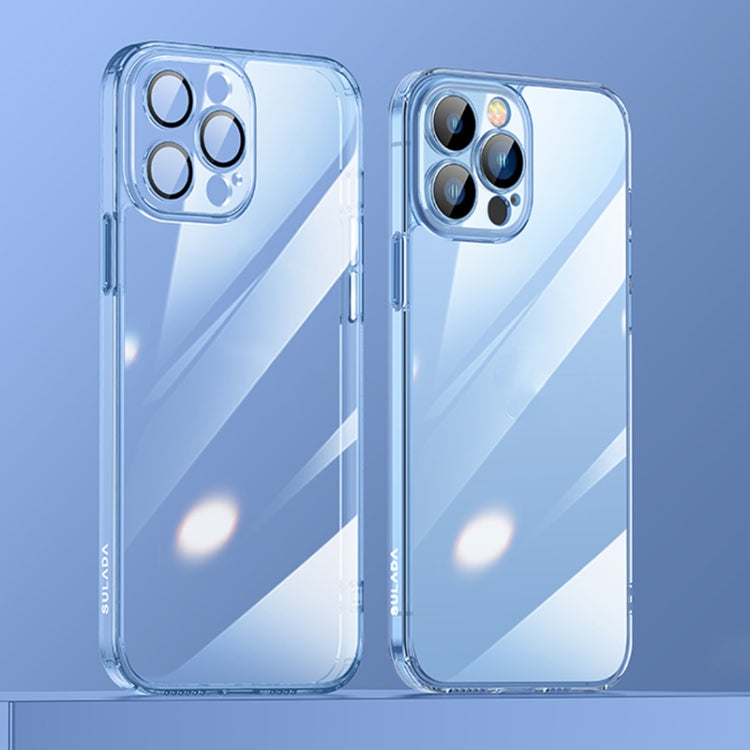For iPhone 13 Pro Max SULADA Crytal Steel Series Diamond Glass + TPU Phone Case (Blue) - HoMEdemic™ 