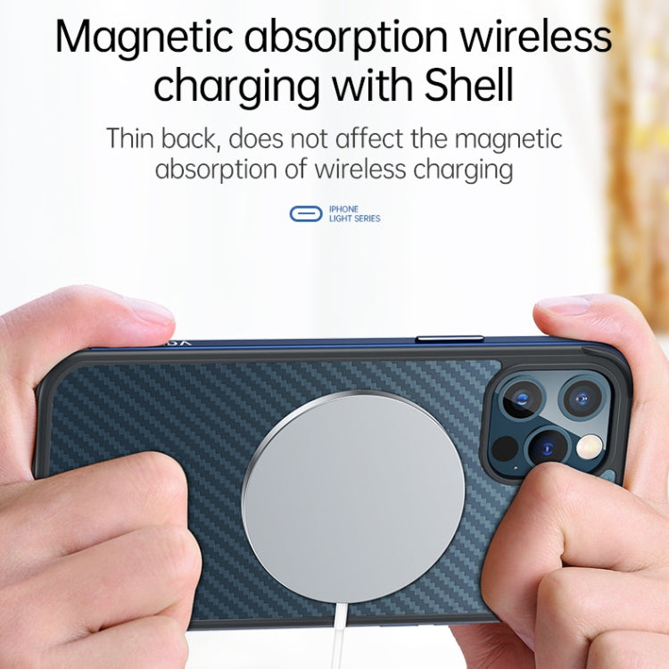 For iPhone 13 Pro Max SULADA Luxury 3D Carbon Fiber Textured Metal + TPU Frame Phone Case(Sierra Blue) - HoMEdemic™ 