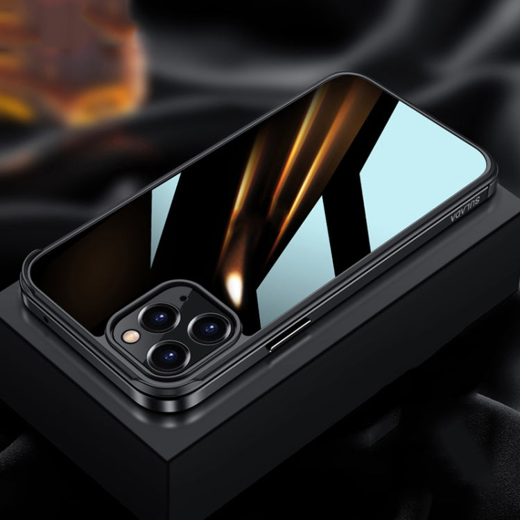For iPhone 13 Pro Max SULADA Metal Frame + Nano Glass + TPU Phone Case (Black) - HoMEdemic™ 