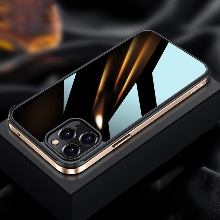 For iPhone 13 Pro Max SULADA Metal Frame + Nano Glass + TPU Phone Case (Gold) - HoMEdemic™ 