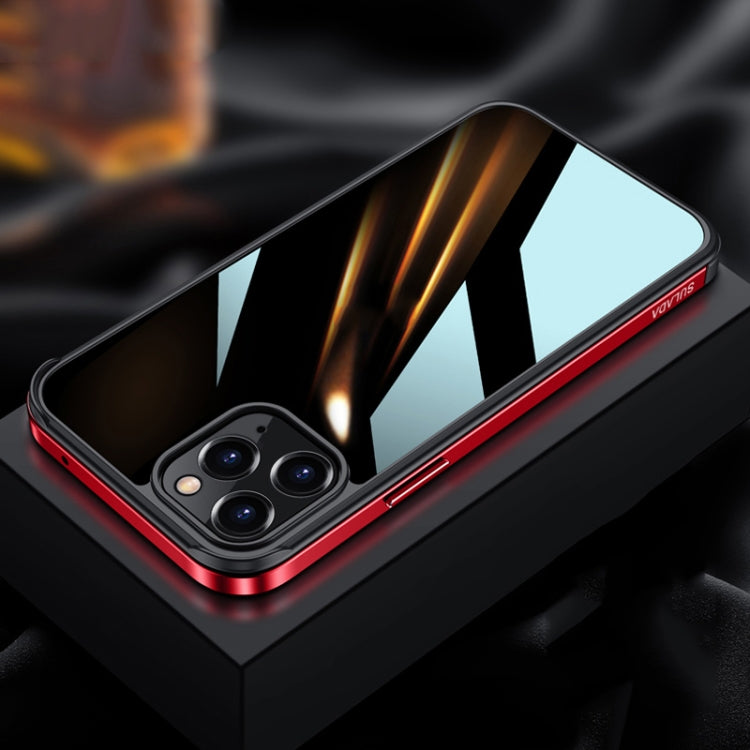 For iPhone 13 Pro Max SULADA Metal Frame + Nano Glass + TPU Phone Case (Red) - HoMEdemic™ 