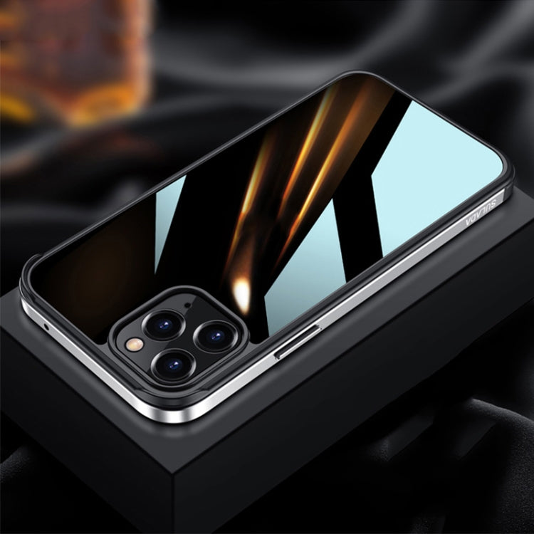 For iPhone 13 Pro Max SULADA Metal Frame + Nano Glass + TPU Phone Case (Silver) - HoMEdemic™ 