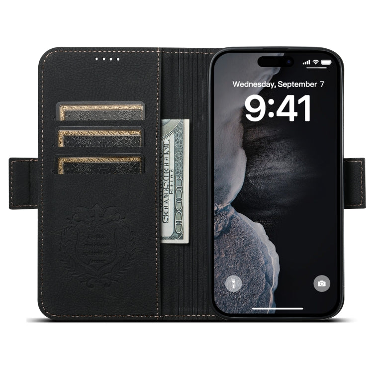 For iPhone 13 Pro Max SUTENI J07 Multifunctional Horizontal Flip Magsafe Leather Phone Case(Black) - HoMEdemic™ 