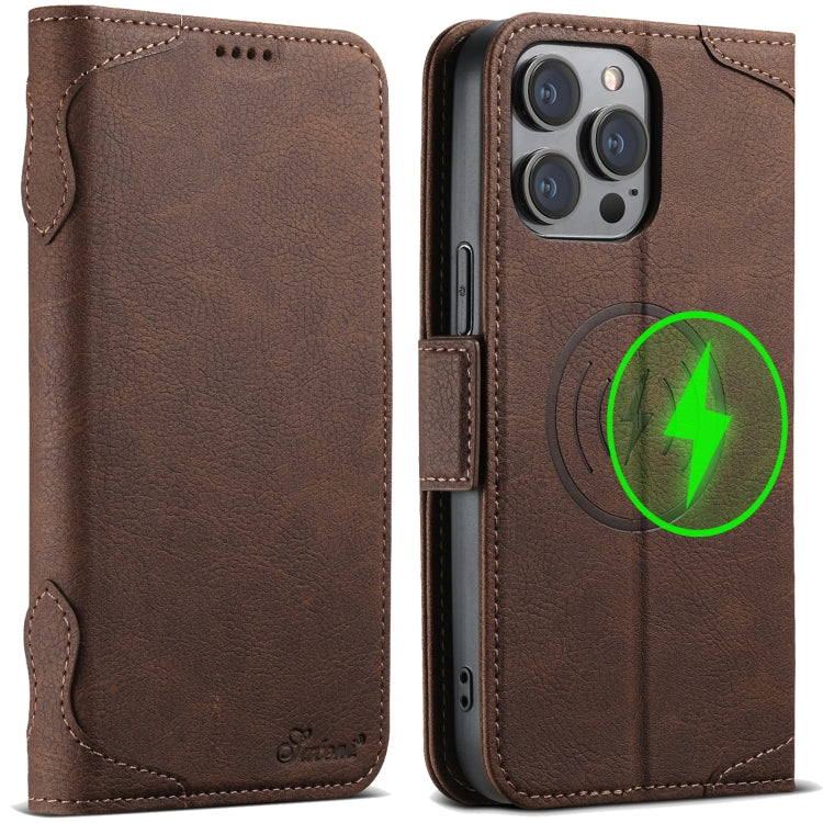 For iPhone 13 Pro Max SUTENI J07 Multifunctional Horizontal Flip Magsafe Leather Phone Case(Brown) - HoMEdemic™ 