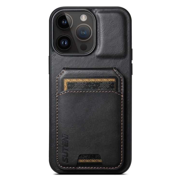 For iPhone 13 Pro Max Suteni H02 Leather Wallet Stand Back Phone Case(Black) - HoMEdemic™ 