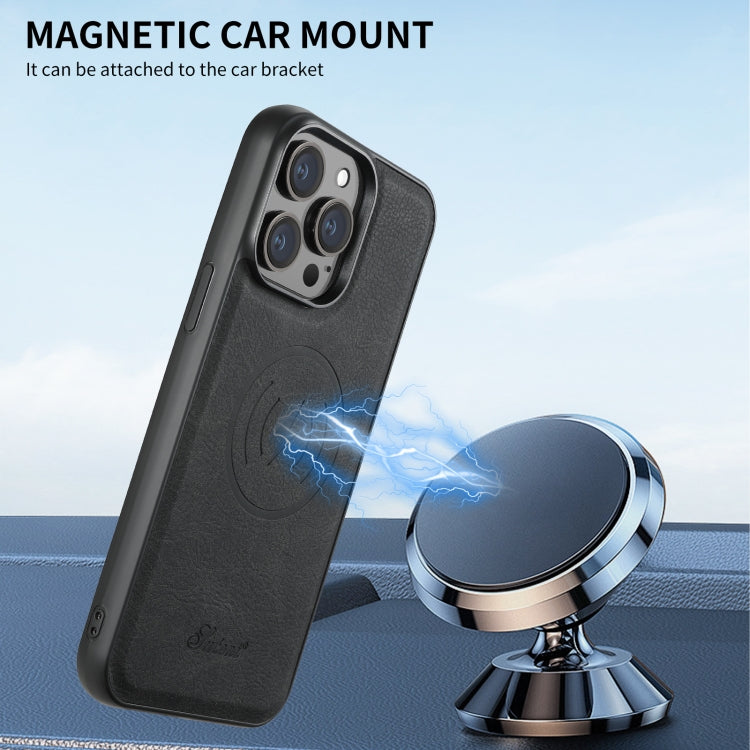 For iPhone 13 Pro Max Suteni H16 Litchi Texture Leather Detachable Wallet Back Phone Case(Black) - HoMEdemic™ 