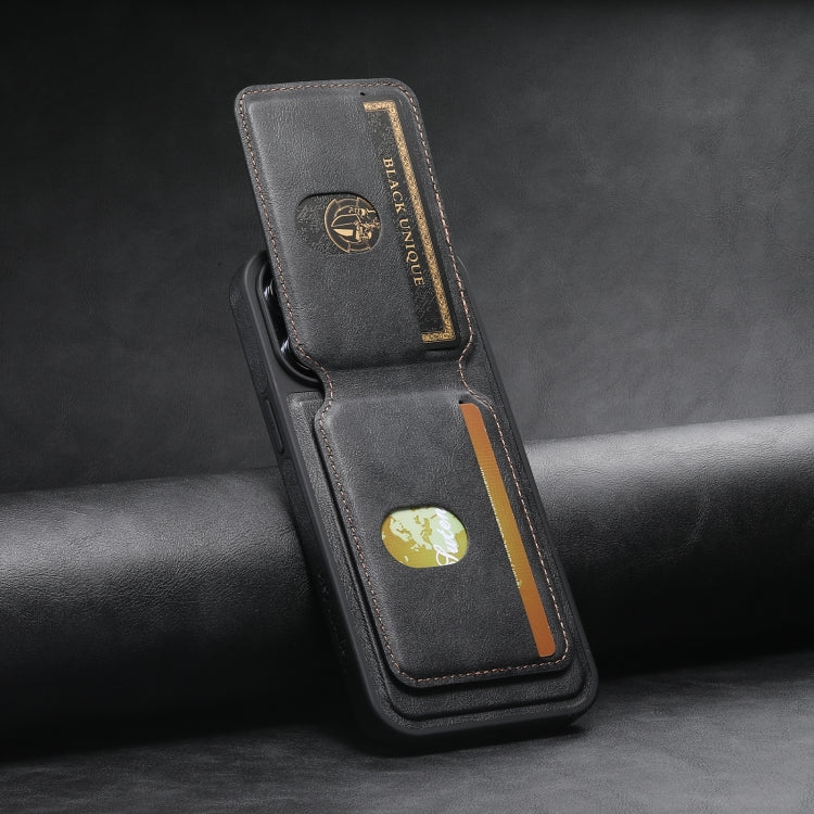 For iPhone 13 Pro Max Suteni M2 Oil Wax MagSafe Horizontal Card Bag Phone Case(Black) - HoMEdemic™ 