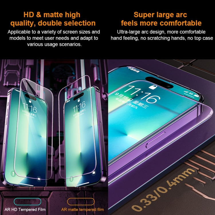 For iPhone 13 Pro Max WK WTP-070 King Kong Vacha 9D Curved AR Frosted Tempered Glass Film(Black) - HoMEdemic™ 