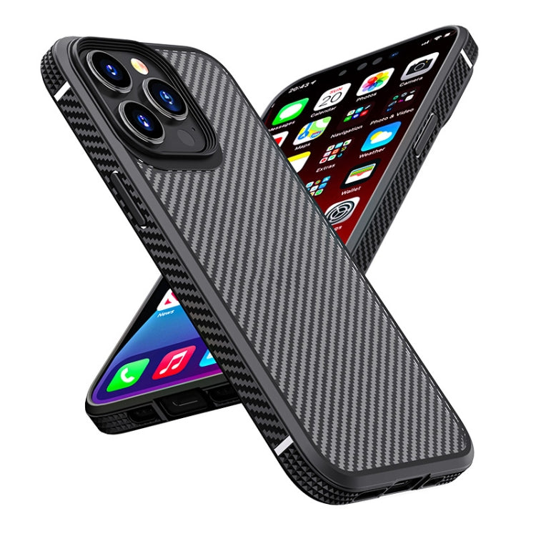 For iPhone 13 Pro Max iPAKY MG Series Carbon Fiber TPU + PC Shockproof Case (Black) - HoMEdemic™ 