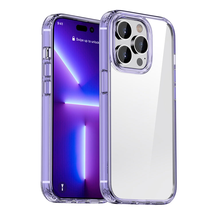 For iPhone 13 Pro Max iPAKY Shockproof PC + TPU Protective Phone Case (Transparent Purple) - HoMEdemic™ 