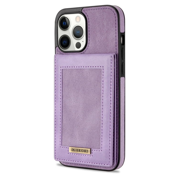 For iPhone 13 Pro N.BEKUS Vertical Flip Card Slot RFID Phone Case (Purple) - HoMEdemic™ 