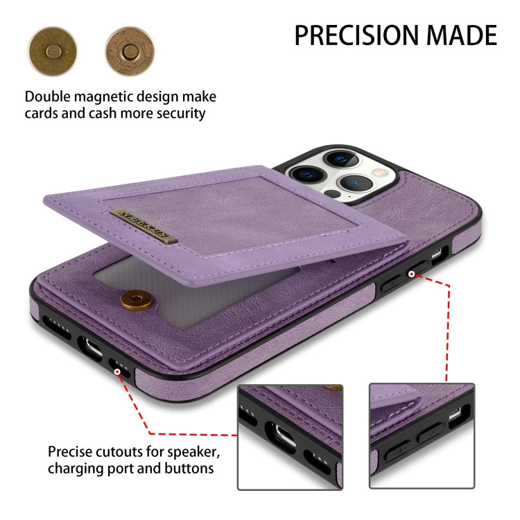 For iPhone 13 Pro N.BEKUS Vertical Flip Card Slot RFID Phone Case (Purple) - HoMEdemic™ 