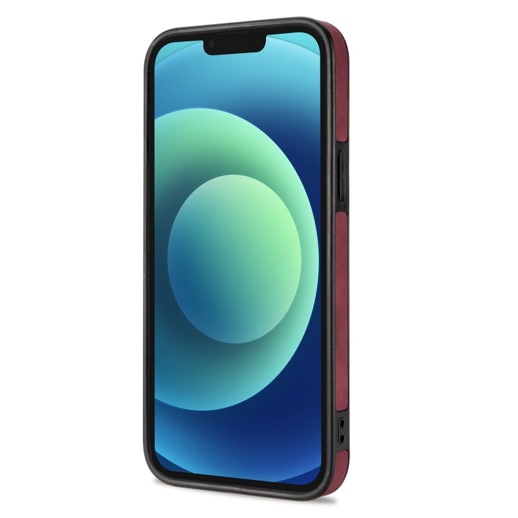 For iPhone 13 Pro N.BEKUS Vertical Flip Card Slot RFID Phone Case (Wine Red) - HoMEdemic™ 