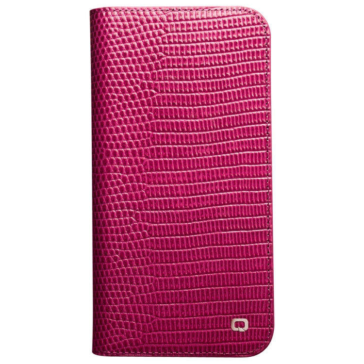 For iPhone 13 Pro QIALINO Small Crocodile Texture Horizontal Flip Leather Case with Holder & Card Slots & Wallet (Rose Red) - HoMEdemic™ 
