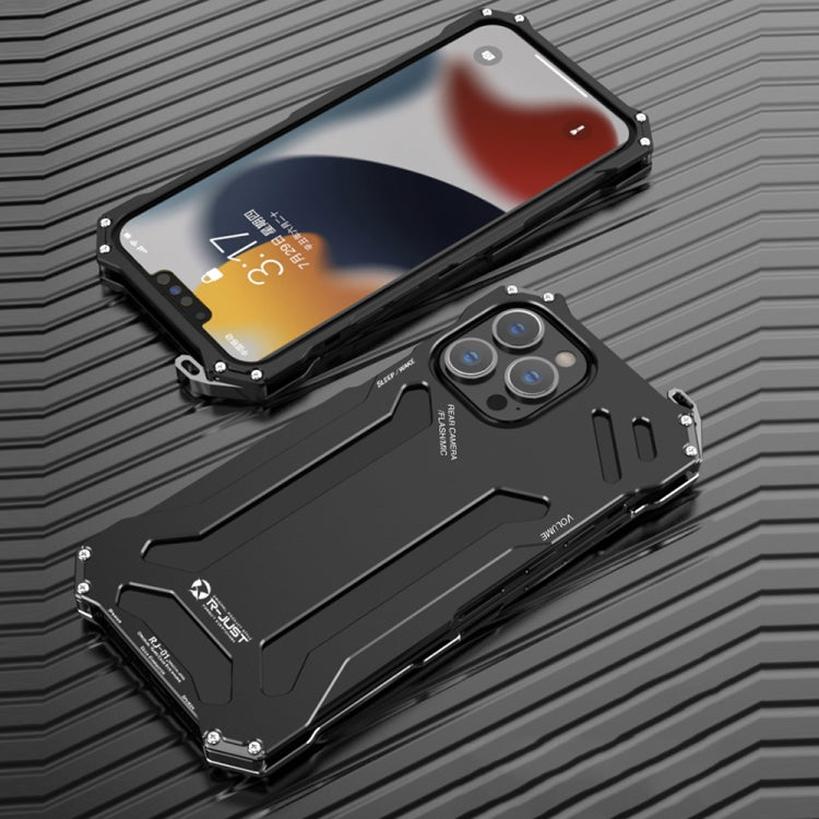 For iPhone 13 Pro R-JUST Shockproof Armor Metal Protective Case (Black) - HoMEdemic™ 