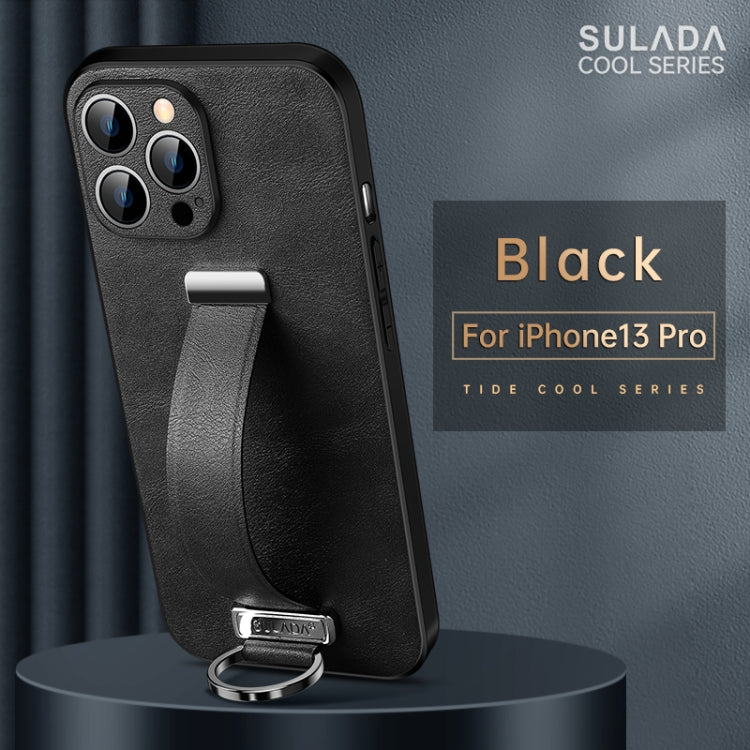 For iPhone 13 Pro SULADA Cool Series PC + Leather Texture Skin Feel Shockproof Phone Case  (Black) - HoMEdemic™ 